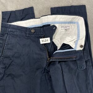 Spier & Mackay Chinos Mens 33 Navy Blue Handmade Tailored Cotton Trousers